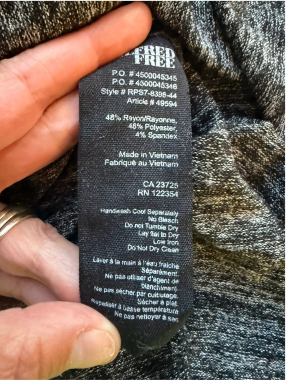 Wilfred Charcoal Marled Wrap Bodycon Dress Size S Minimalist Fall Winter - Picture 5 of 13